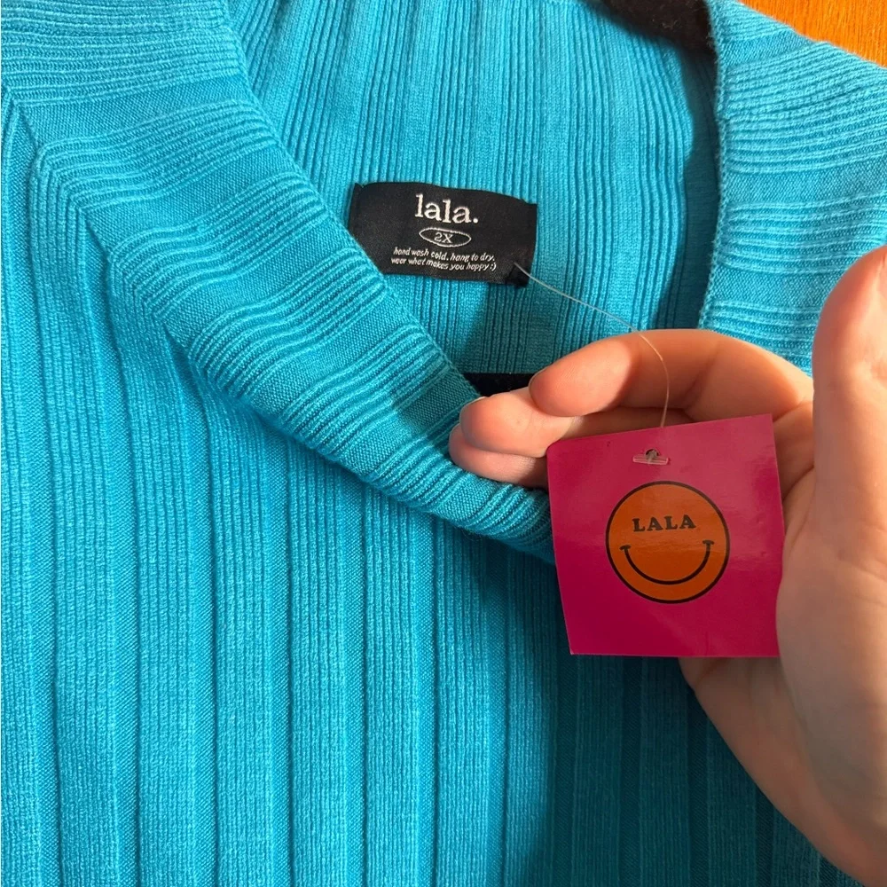 Lala Turquoise Ribbed Knit Set - Picture 4 of 7